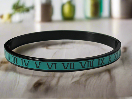 Números romanos | Negro y azul aguamarina | Pulsera | Elegante | Elegante | Boho | Bohemio | House Of Jax