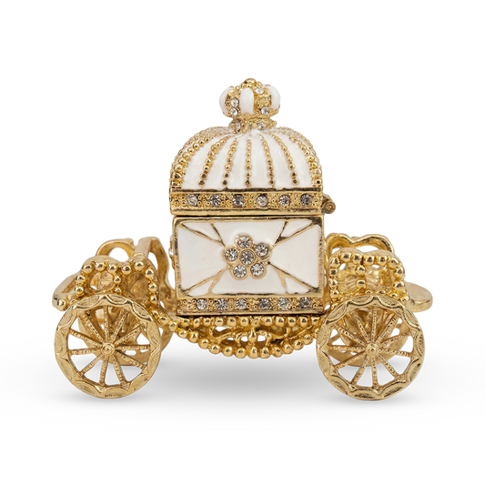 Collectable Faberge Type Carriage | Christmas Gift | White and Gold | Gift For Her | Gift For Him | House Of Jax