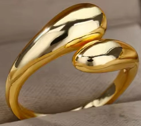 Anillo ajustable | Oro líquido | Anillo de acero inoxidable | Elegante | Moderno | Boho