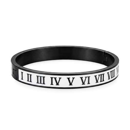 Números romanos | Blanco y negro | Pulsera | Boho | Elegante | Elegante | Moderno | House Of Jax