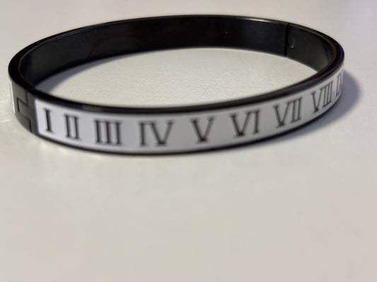 Números romanos | Blanco y negro | Pulsera | Boho | Elegante | Elegante | Moderno | House Of Jax