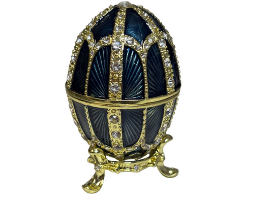 Faberge Type Egg | Blue and Silver | Collectables | Faberge Type | Boho | House Of Jax