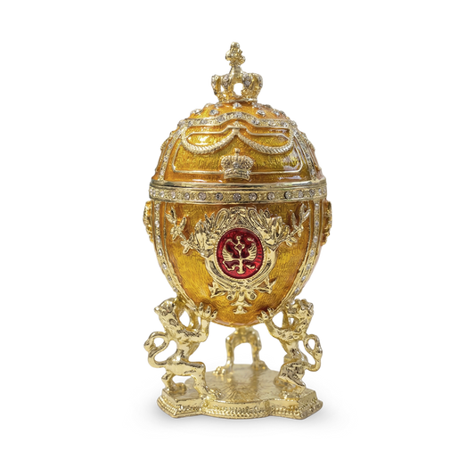 Hand Crafted Faberge Type Egg | Imperial Russian| Gold And Red | Gift For Her | Gift For Him | Christmas Gift