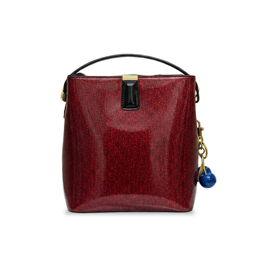 Bolso de mano de charol rojo brillante | Boho | Chic